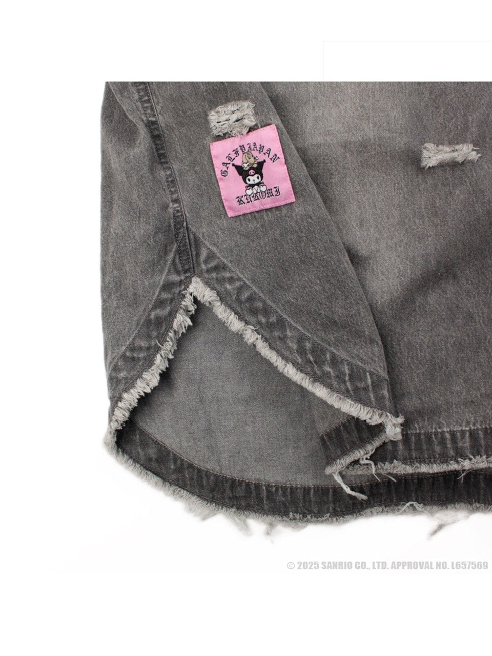 【GALFY×KUROMI】イルガルフィーボロボロデニム半袖BIGシャツ