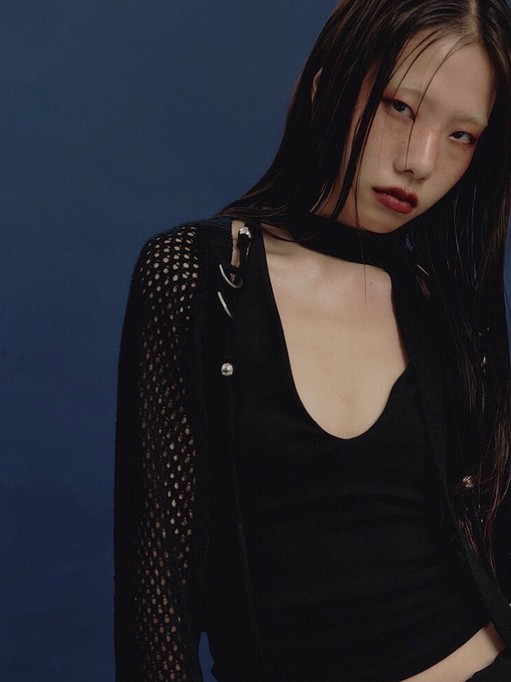 【NOT KNOWING】Bolero Linen Net Cardigan / 【ノットノーイング】ボレロリネンネットカーディガン