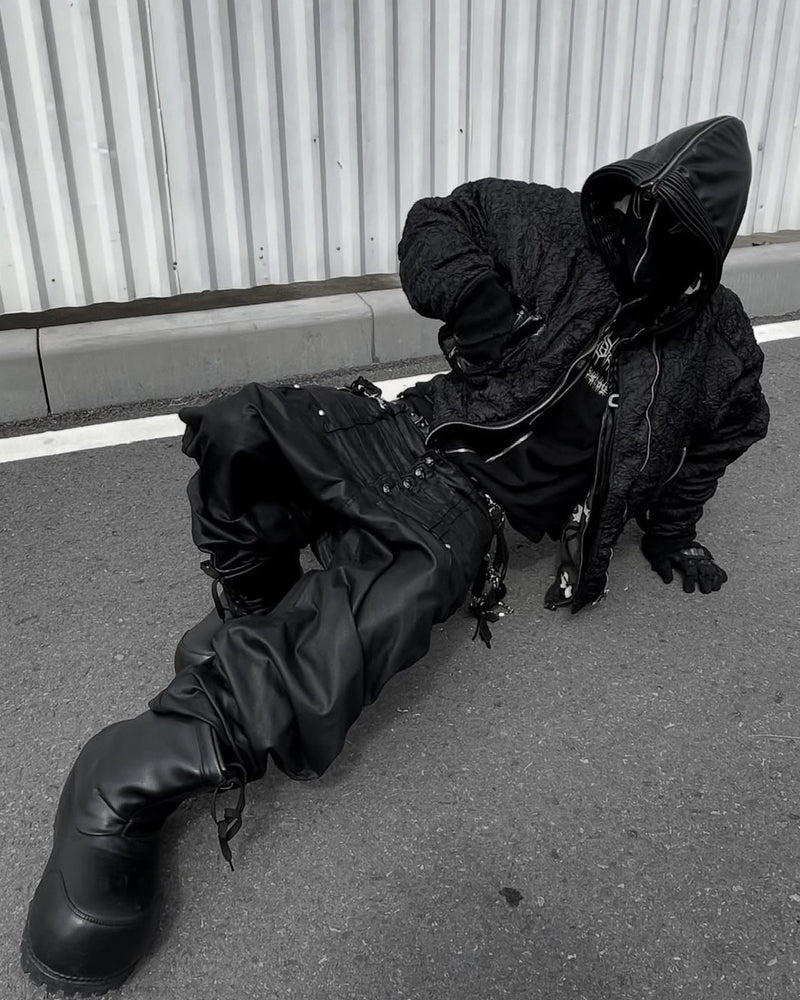 【UNIZ】8 Backs J-Cut Pants / 【ユニズ】ダーティーライクレイヤードバルーンデニムパンツ