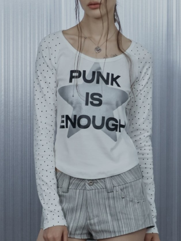 【SETUP‐EXE】STAR SLEEVE PUNK TOP / 【セットアップエグゼ】スタースリーブパンク長袖Ｔシャツ
