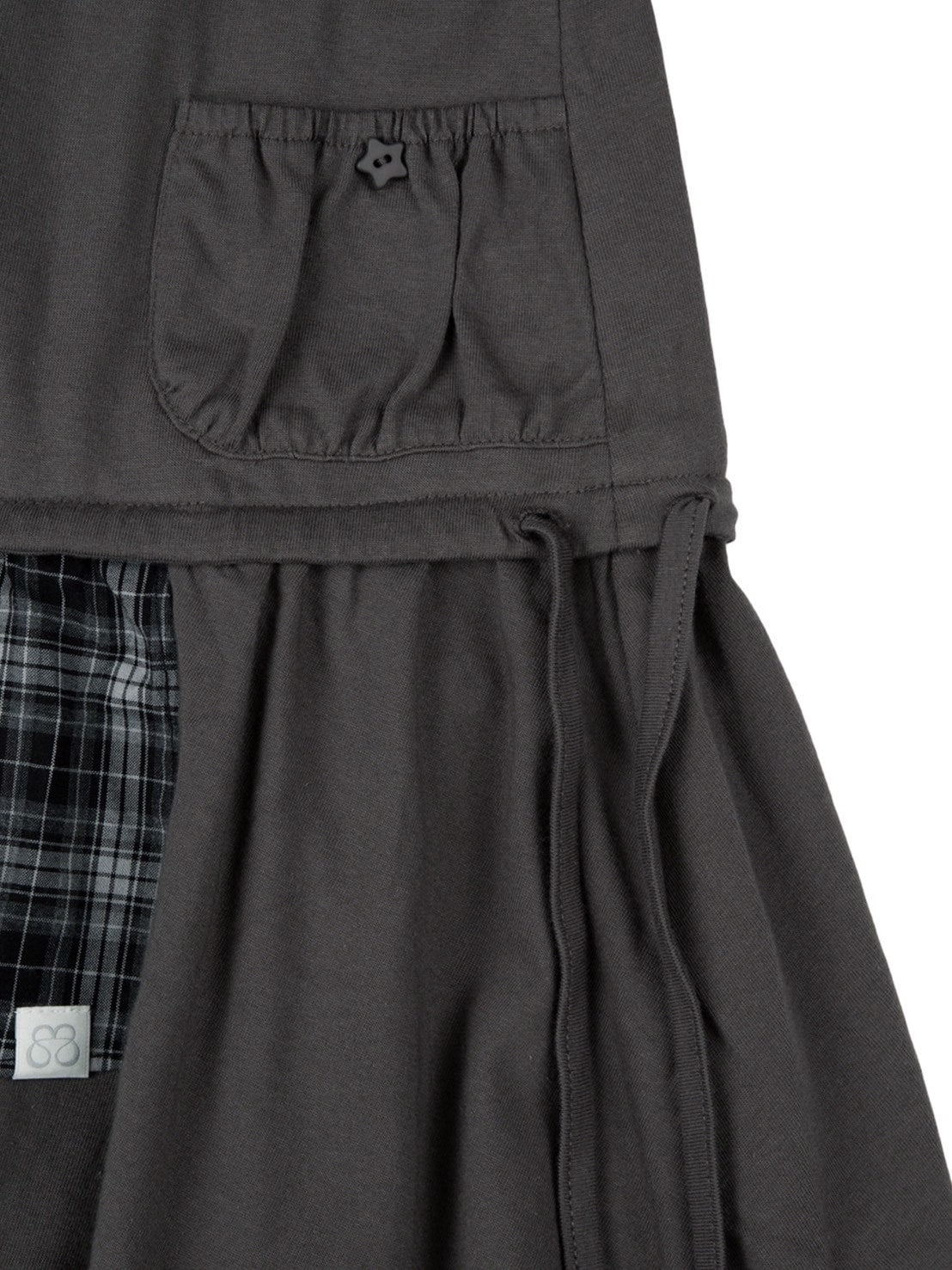 【TUOMIO】CHECK MIXED JERSEY DRESS / 【トゥオミオ】チェックミックスジャージワンピース