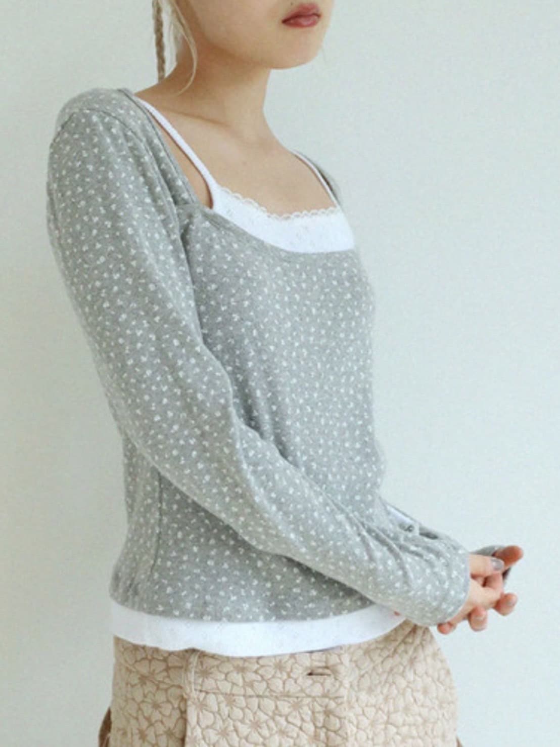 12/21 20:00 再販【Uglyshadow】FLOWER LAYERED T-SHIRT