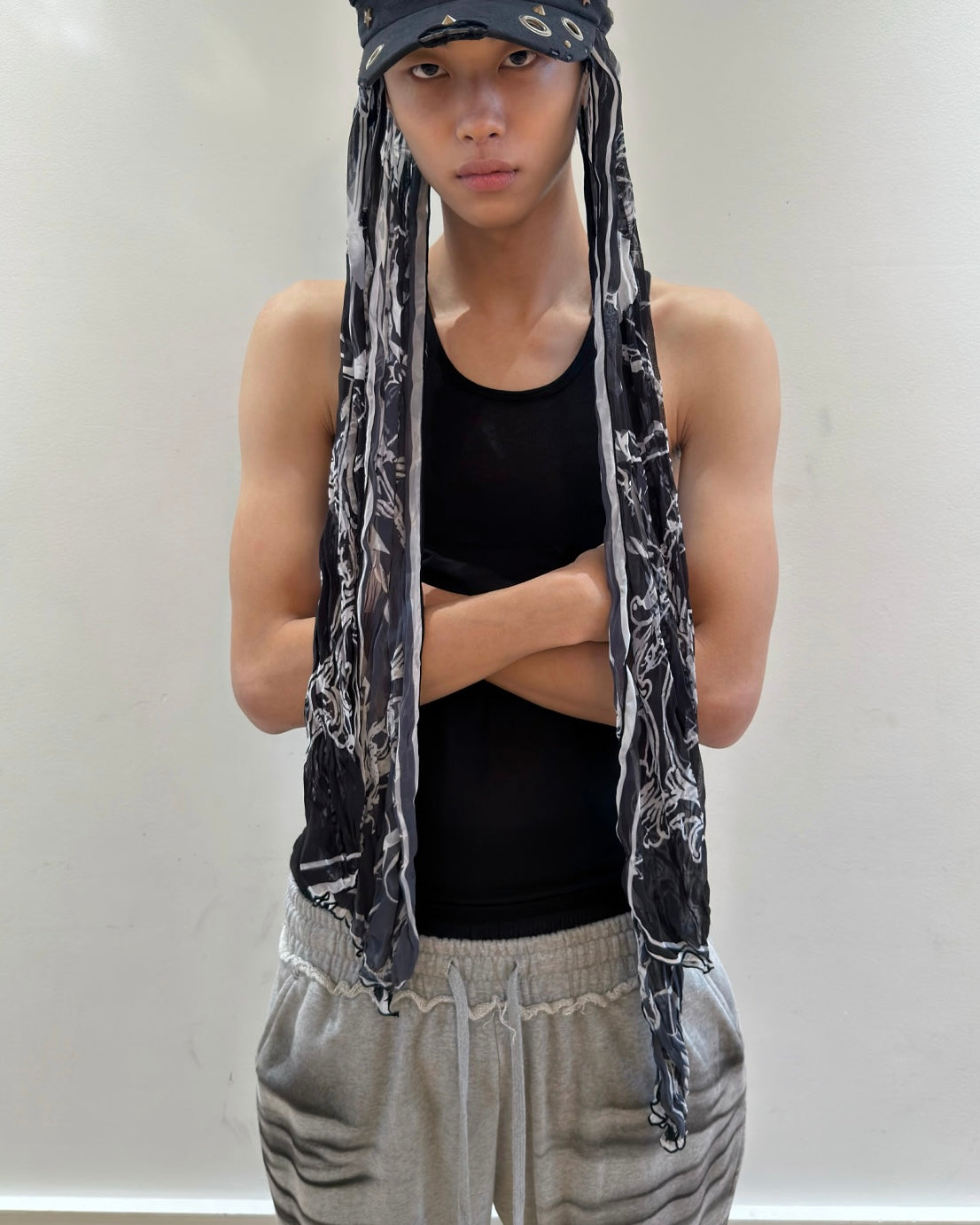 【LECYTO】Relic Pleated Long Scarf