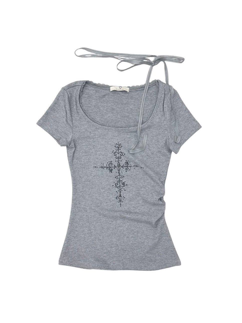 7/4 20:00発売 受注制【nmtc+】Mika Cross Shirring Tee Scarf Set (3color)
