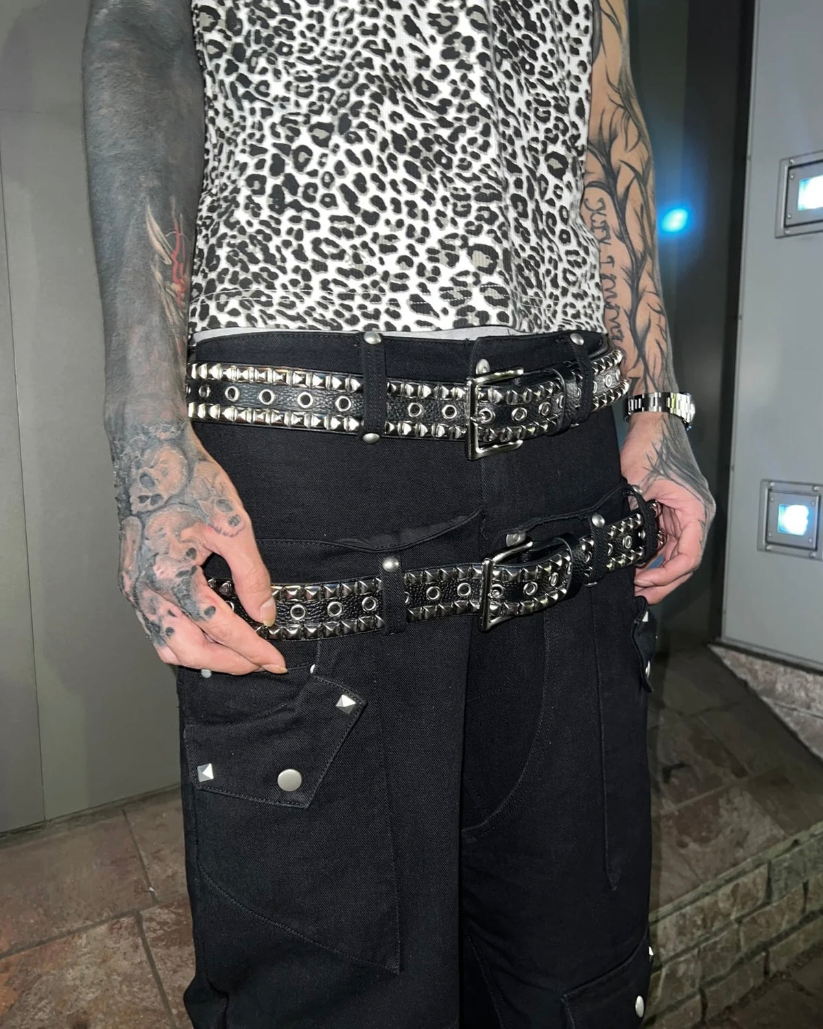 【TYPE SHADE】REAL LETHER W LINNE STUDS BELT