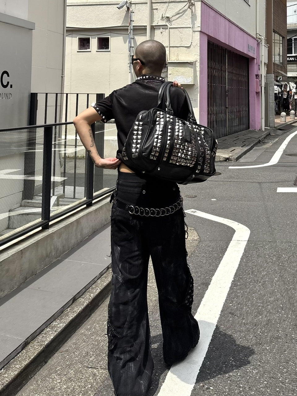 国際配送【Never mind the XU】Patchwork Wide Leg pants