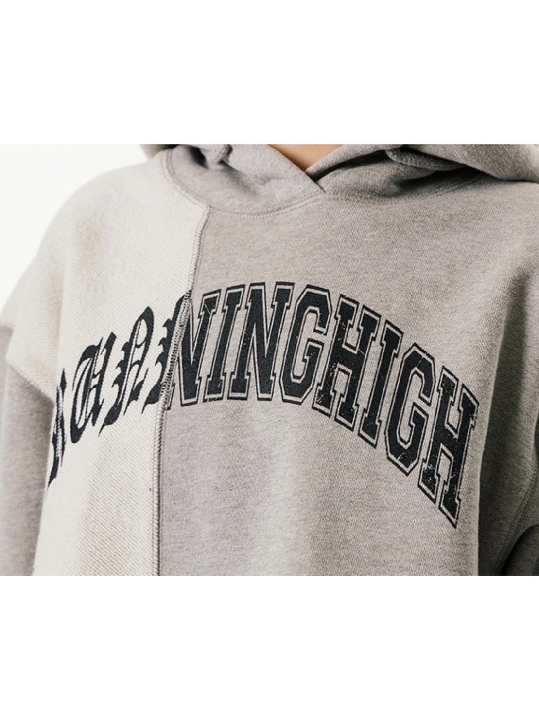 【running high】ARCH LOGO LAYERED CROP HOODIE