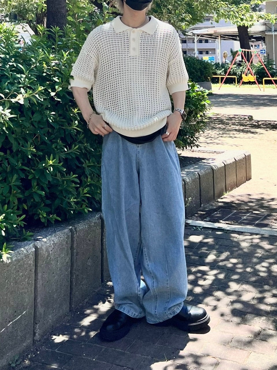 受注制【Chikashitsu +】super wide denim pants (4color)