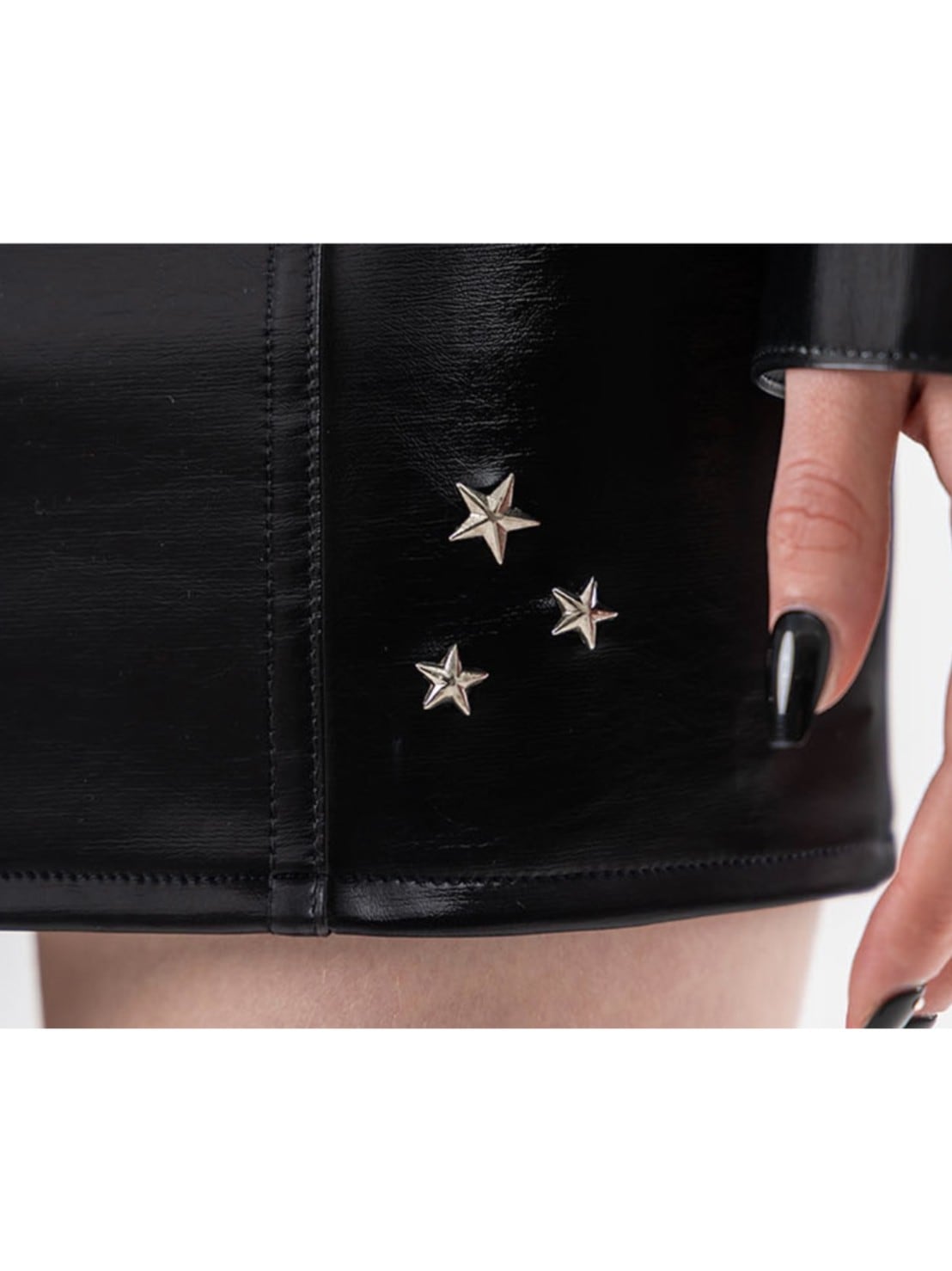 【runningHIGH】ENAMEL LEATHER MINI SKIRT
