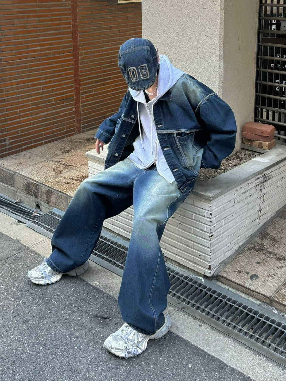 受注制【Chikashitsu +】vintage wash denim jacket (2color