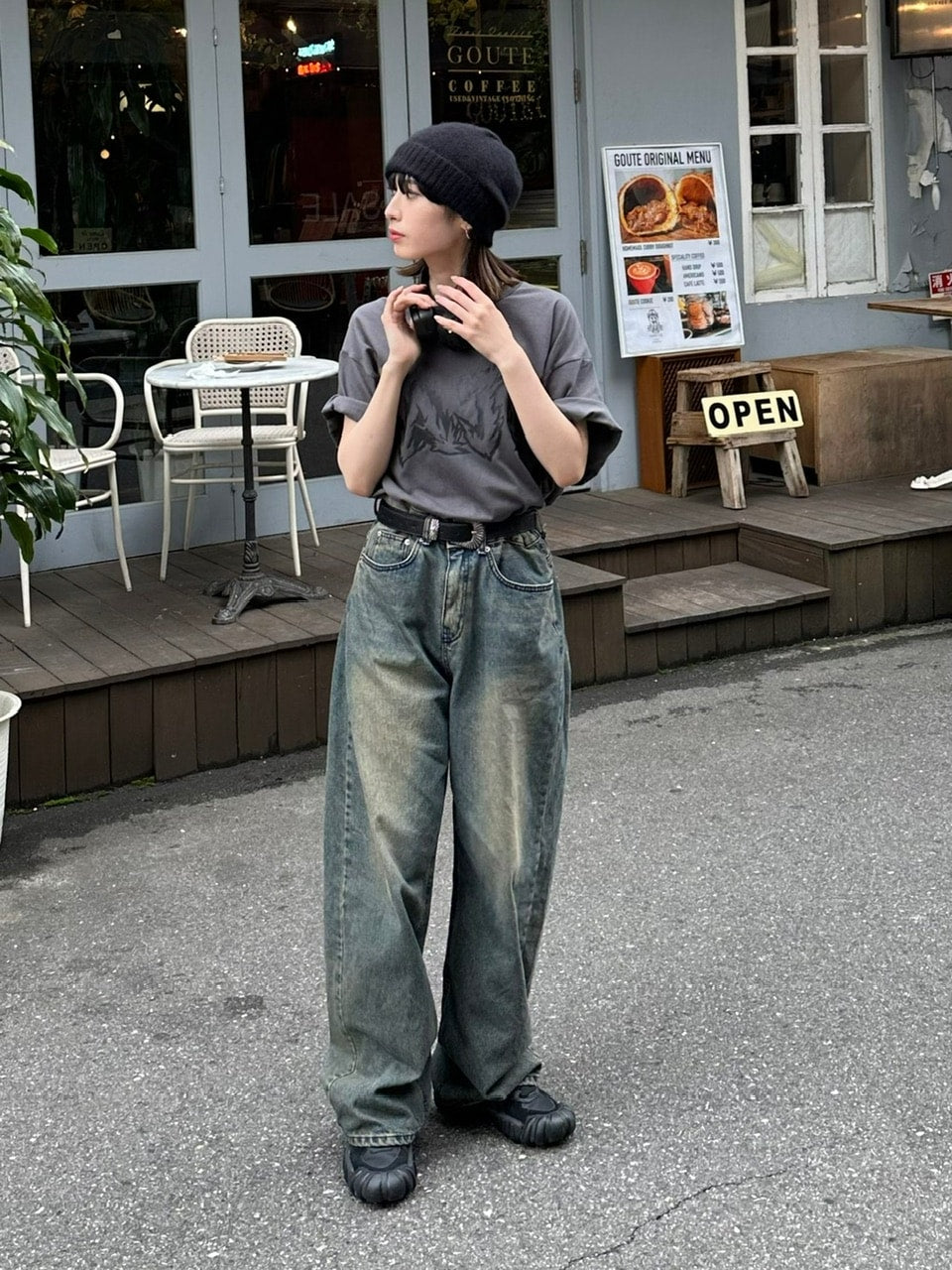 受注制【Chikashitsu +】vintage wash semi wide denim pants / 【チカシツプラス】ヴィンテージウォッシュセミワイドデニムパンツ