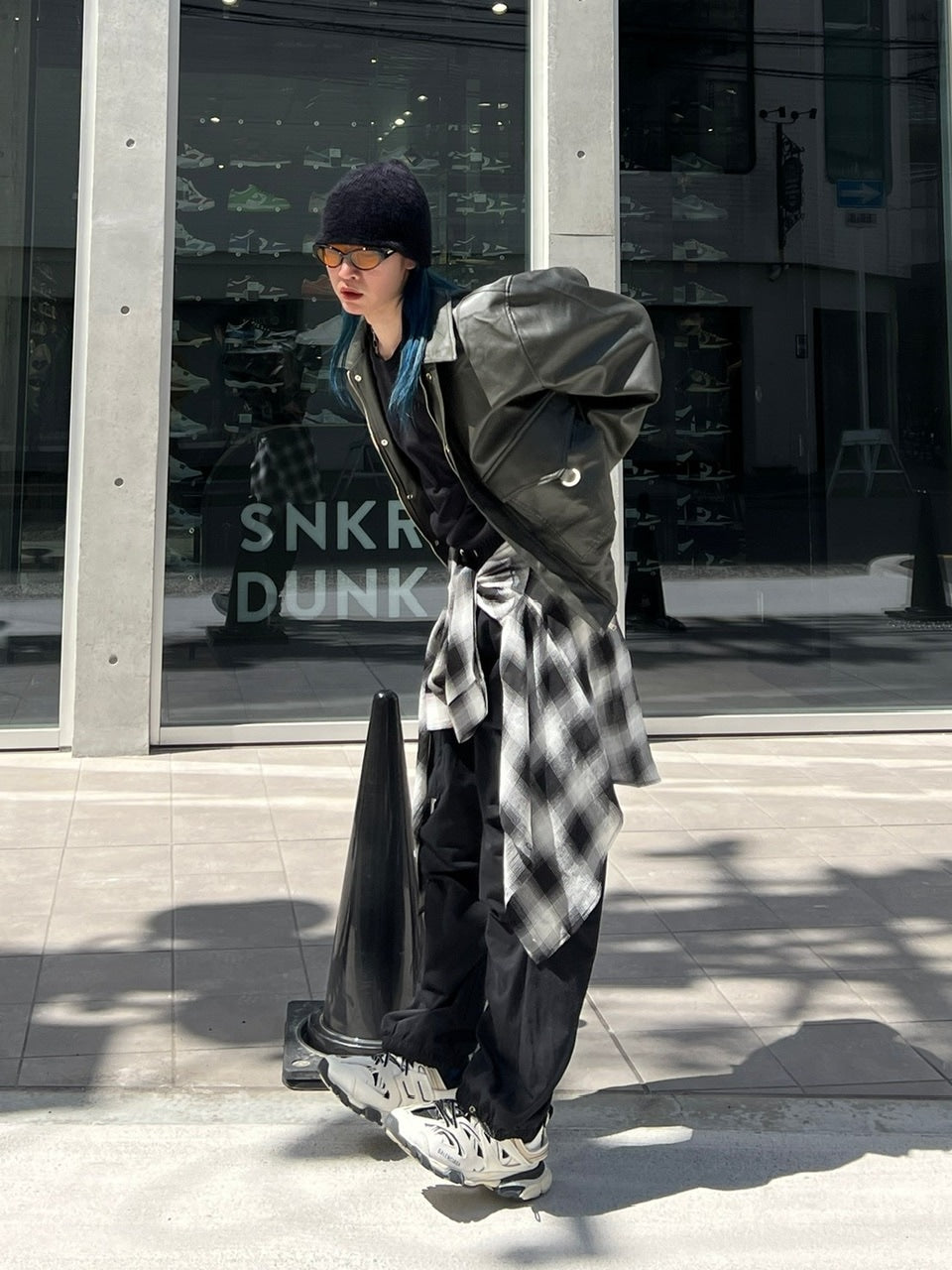 大阪店WEB限定【Chikashitsu +】double pocket leather jumper (3color)