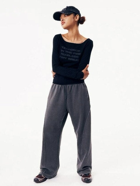 【runningHIGH】LETTERING SLIM L/S TEE / 【ランニングハイ】レタリングスリム長袖Ｔシャツ