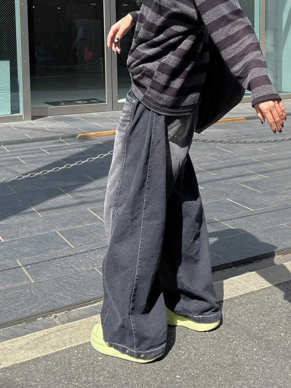 受注制【Chikashitsu +】snap button stitch denim pants / 【チカシツプラス】スナップボタンスティッチデニムパンツ