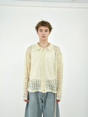 受注制【Chikashitsu +】pastry collar knit cardigan (5color)