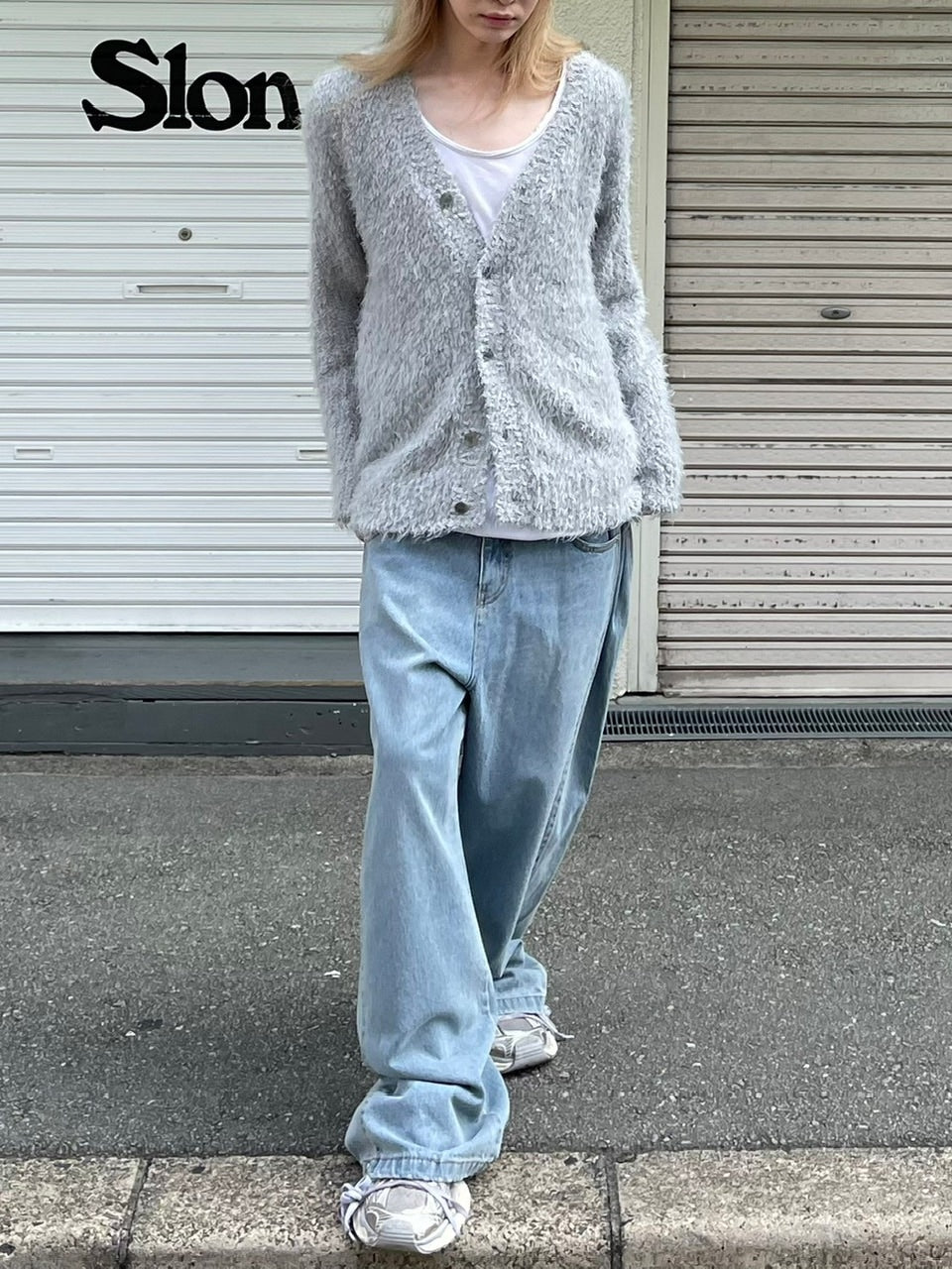 受注制【Chikashitsu +】bookle hairly cardigan (3color) / 【チカシツプラス】バックルヘアリー長袖カーディガン