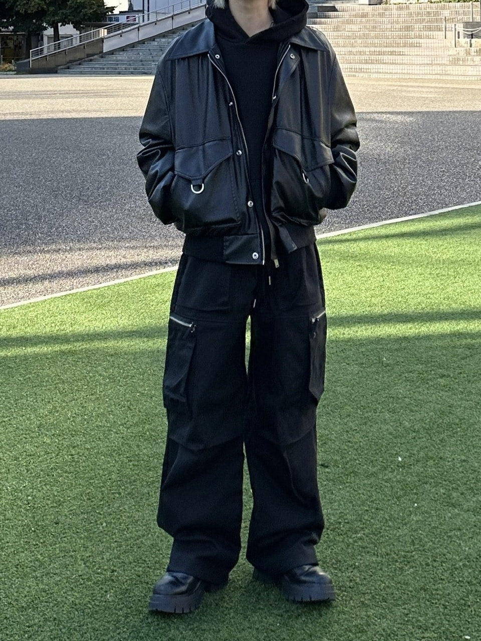 大阪店WEB限定【Chikashitsu +】damage arm warmer hoodie (3color)