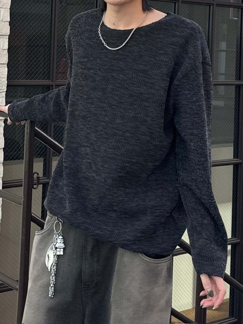 【Chikashitsu +】unisex over knit (4color) / 【チカシツプラス】ユニセックスオーバーサイズ長袖ニット