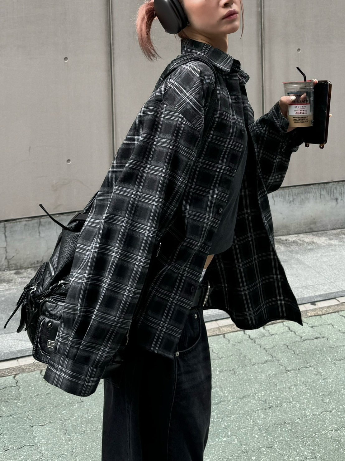 受注制【Chikashitsu +】oversized check shirt