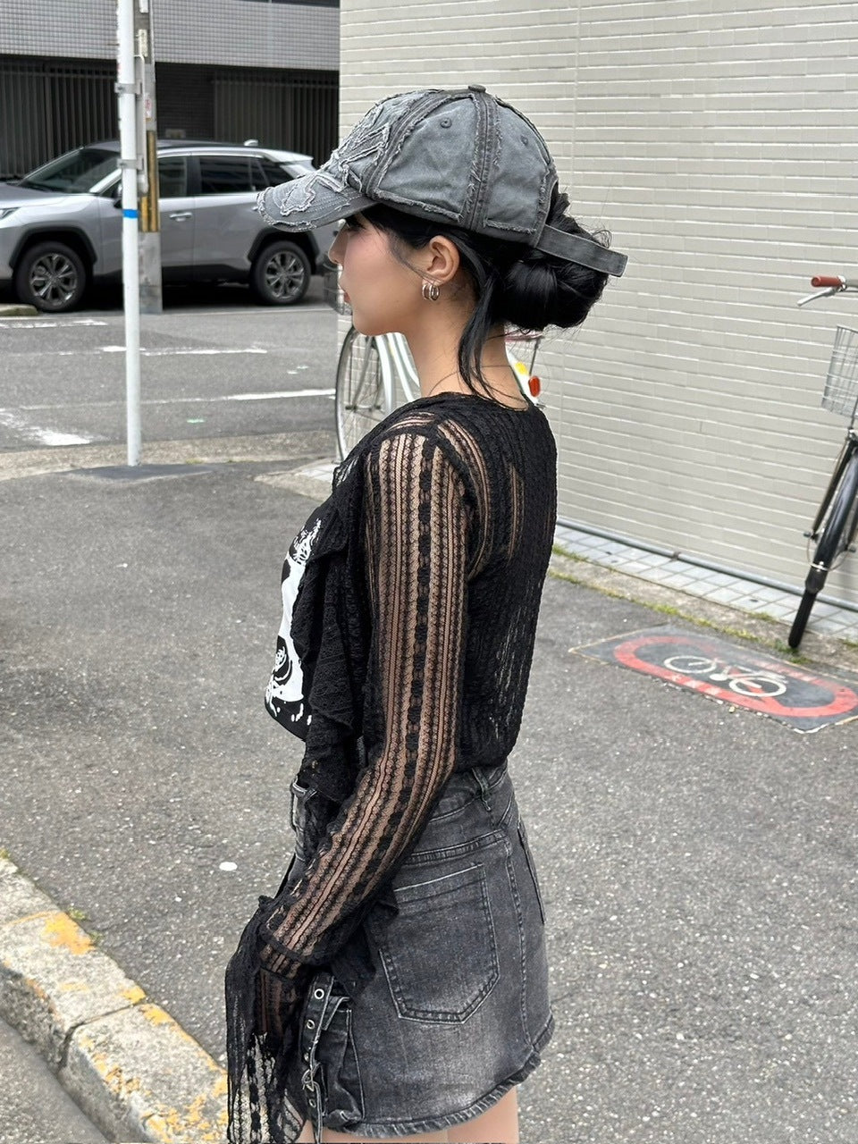 【Never mind the XU】frill lace cardigan (2color)