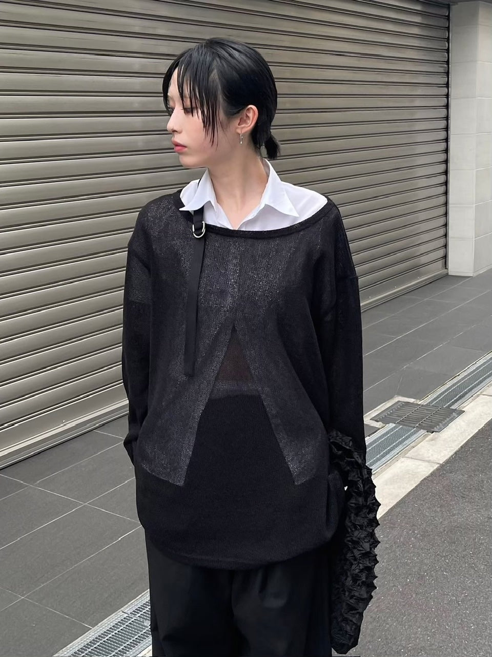 受注制【Chikashitsu +】belt design summer knit (3color)