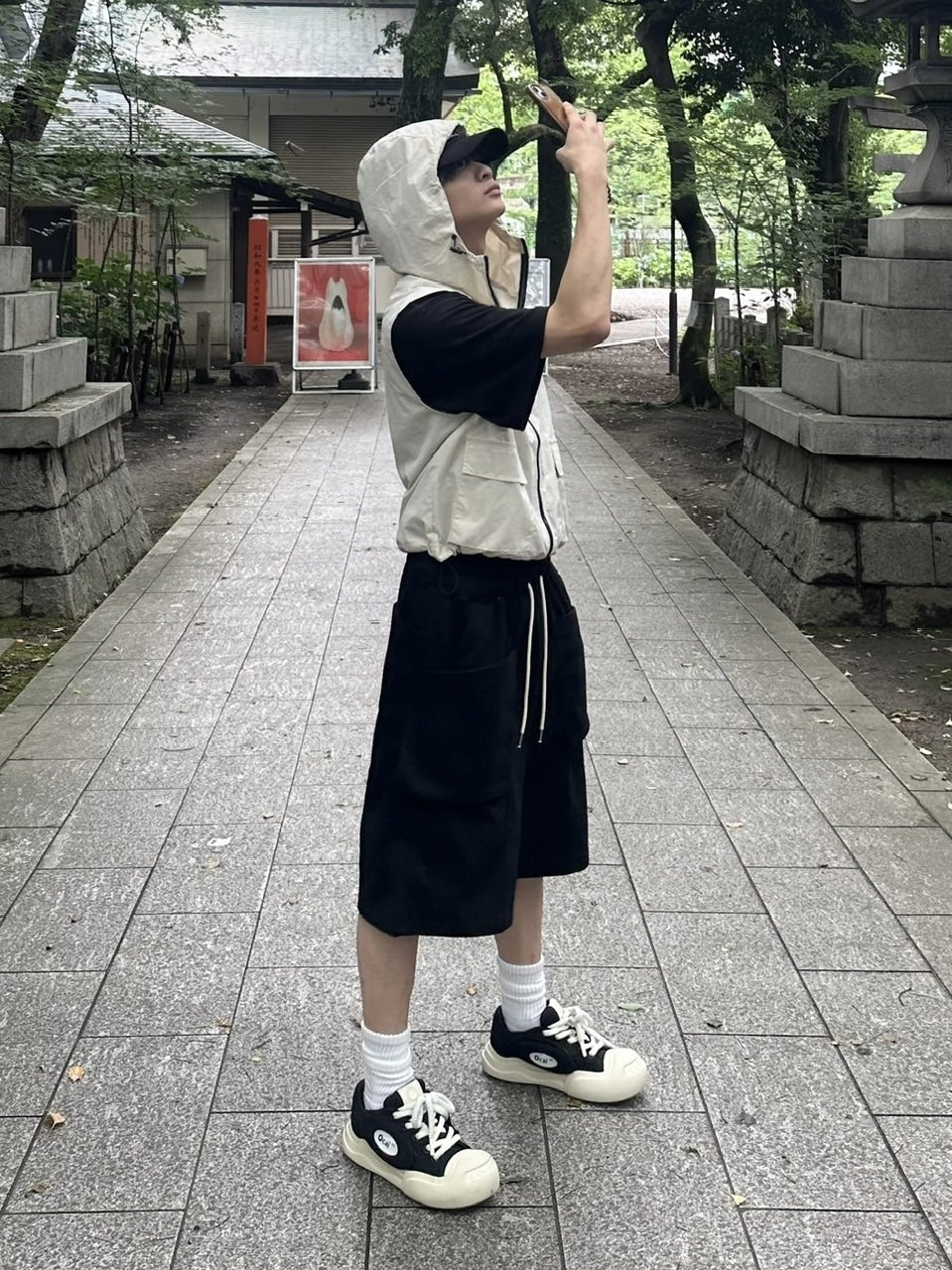 受注制【youll】double pocket sweat half pants (2color)