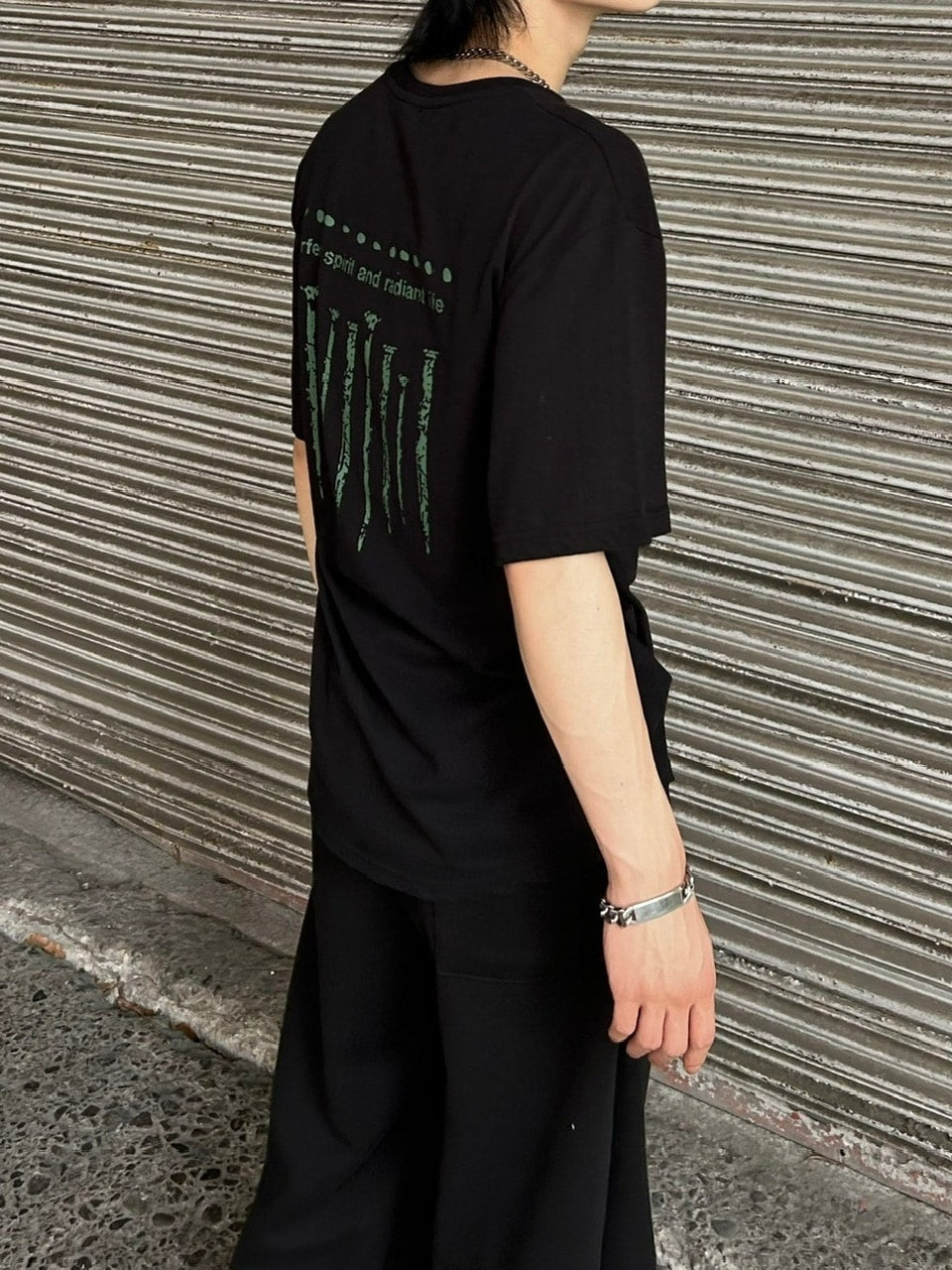 受注制【Chikashitsu +】nail back print t-shirt (3color)