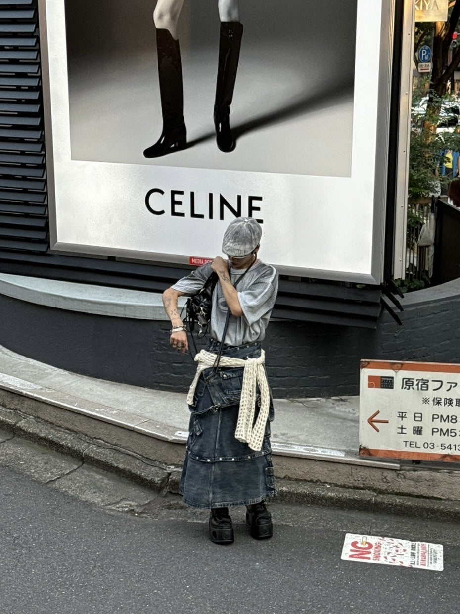 受注制【Never mind the XU】washing waffle tee (3color)