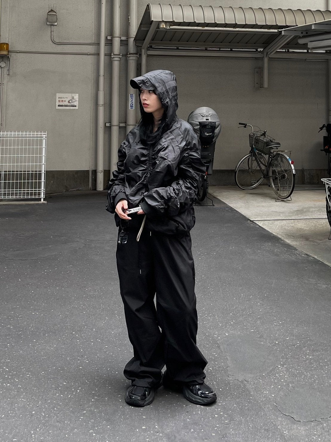 受注制【oaks】shirring design nylon jacket (3color)