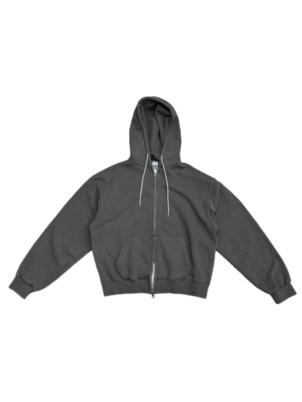 受注制【Chikashitsu +】unisex semi cropped pigment wash hoodie (4color)