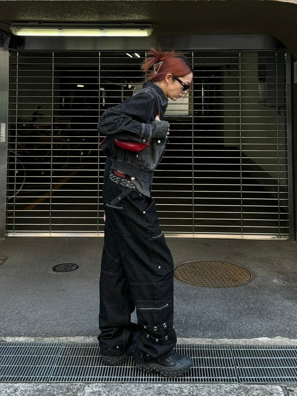 受注制【Chikashitsu +】steel ring denim cargo pants