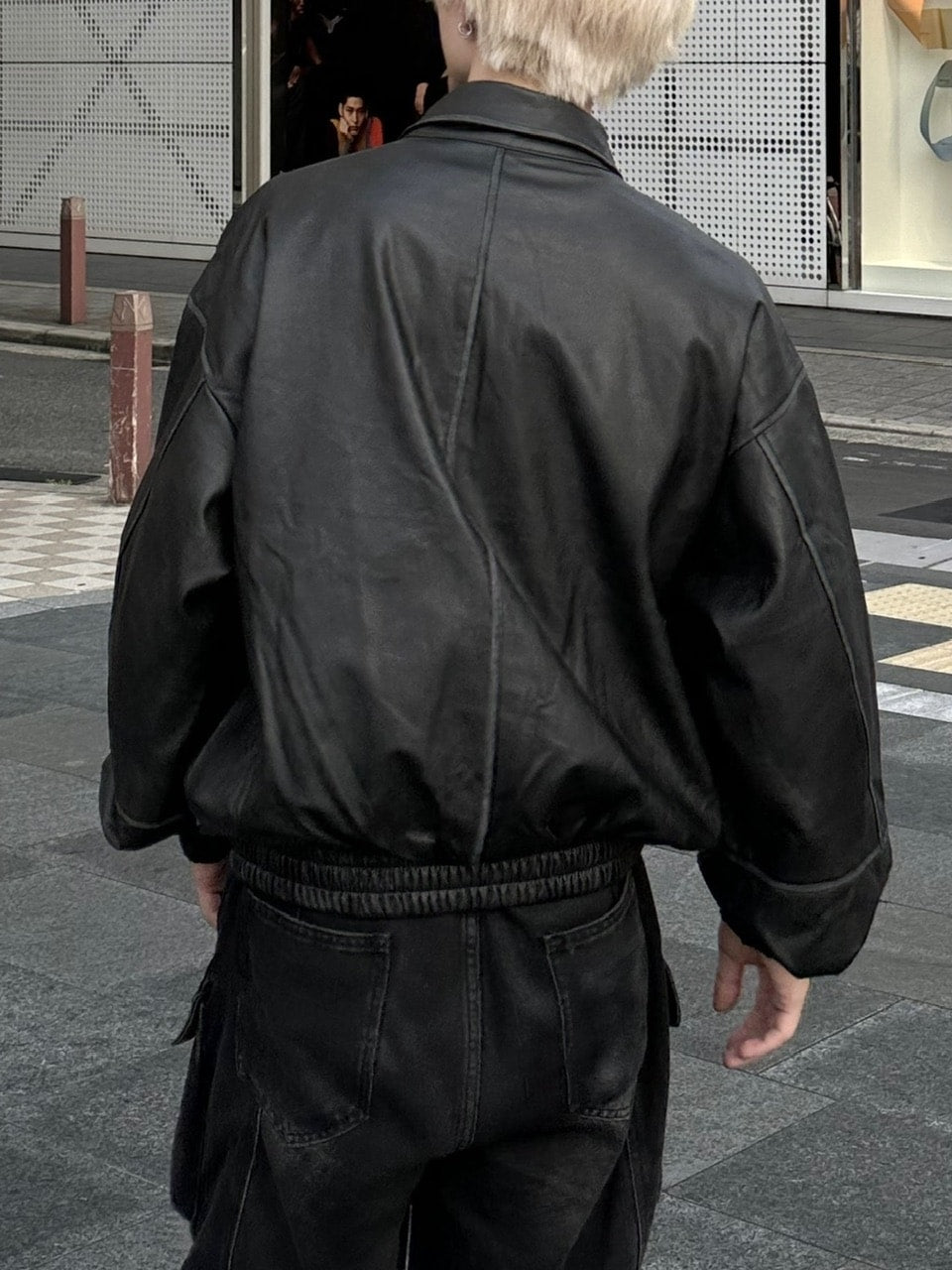 大阪店WEB限定受注制【Chikashitsu +】washing vegan leather jacket