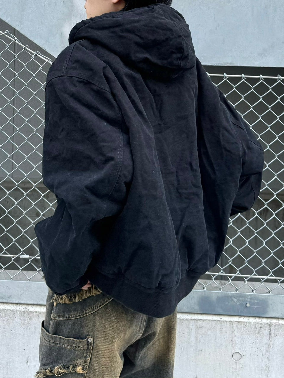 受注制【Chikashitsu +】cropped hooded work blouson (2color) / 【チカシツプラス】クロップドフードジップアップパーカーワーク長袖ブルゾン