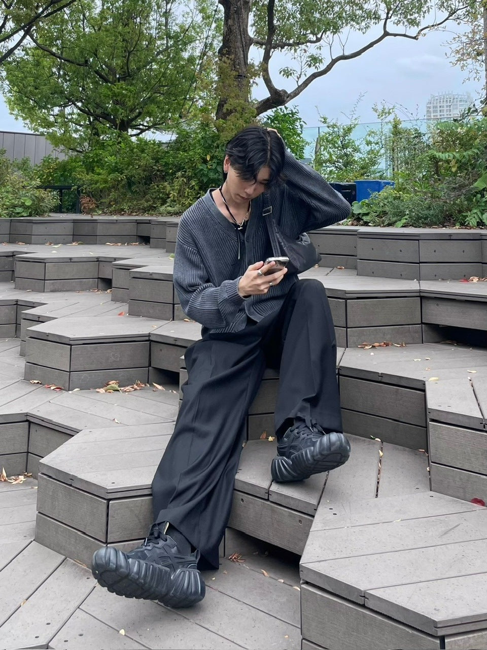 【Chikashitsu +】dirty wash cotton cardigan (3color) / 【チカシツプラス】ダーティウォッシングコットンクロップカーディガン