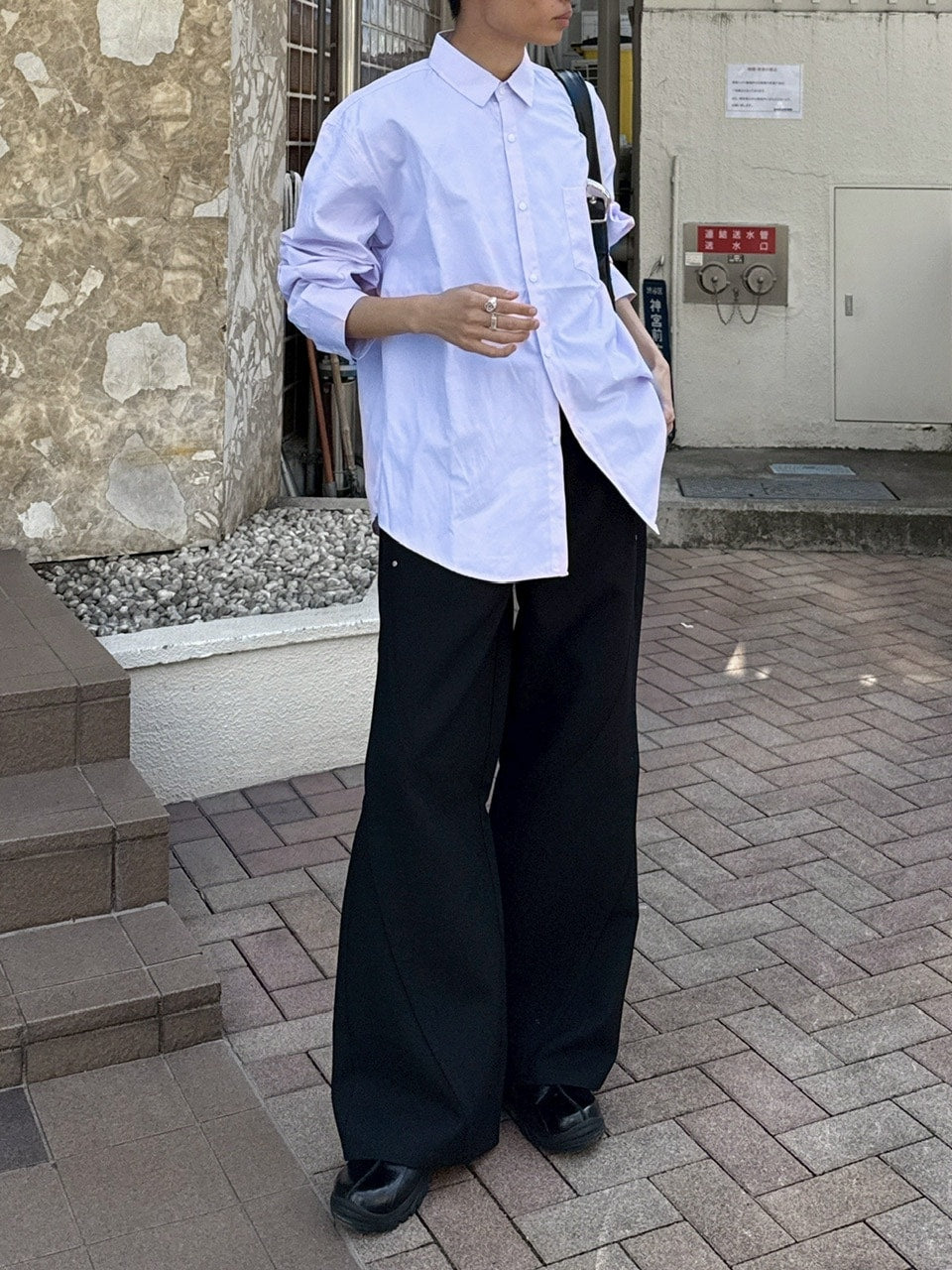 【Chikashitsu +】basic cotton shirt (3color)