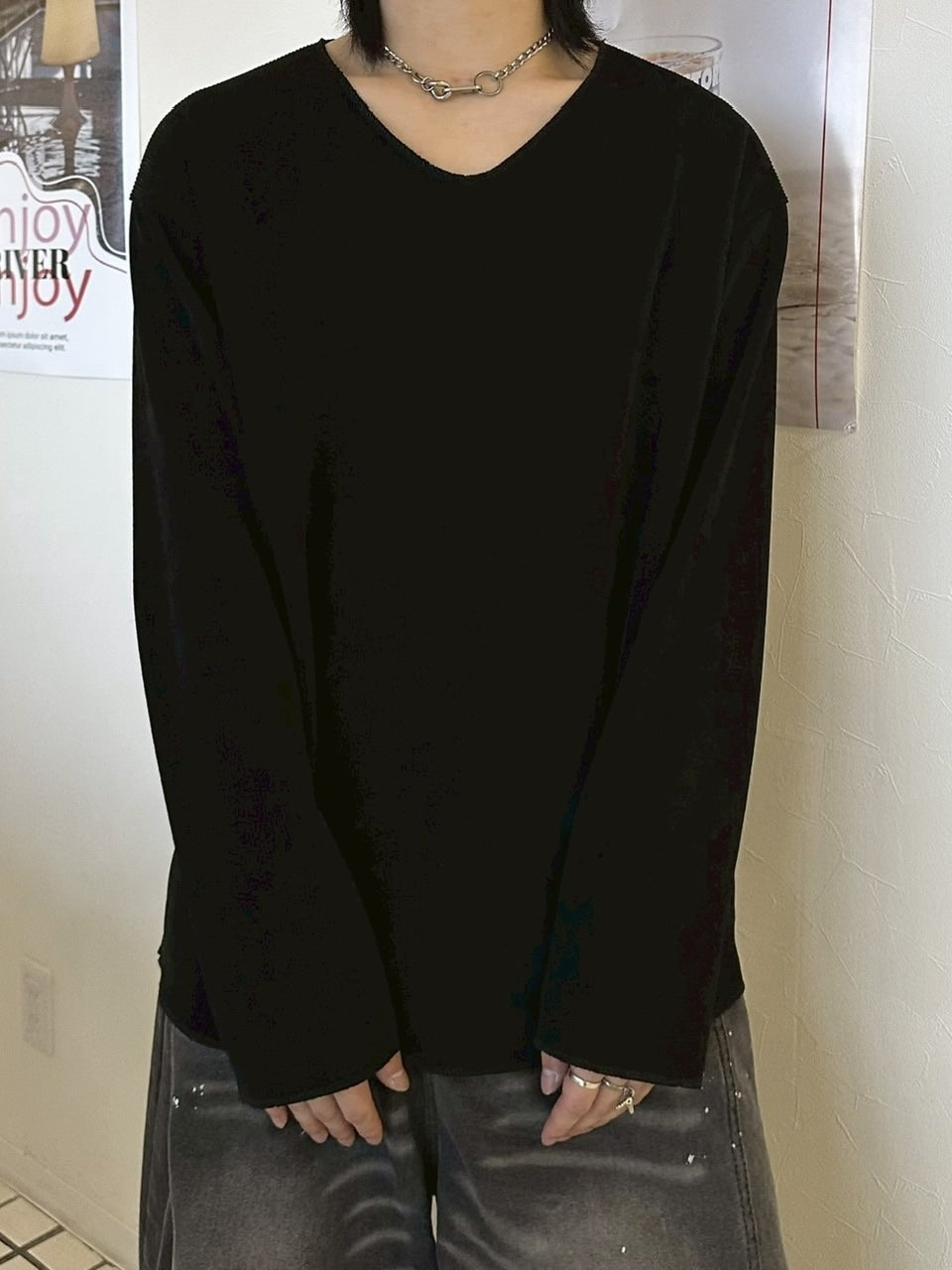 【LUV CODE】v neck rib knit (3color)