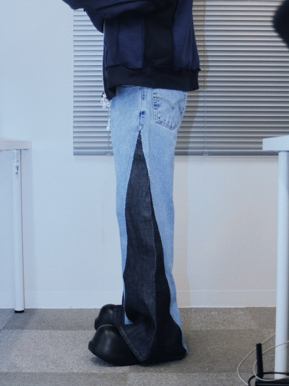 【Re +】newold docking flare denim pants (blue)