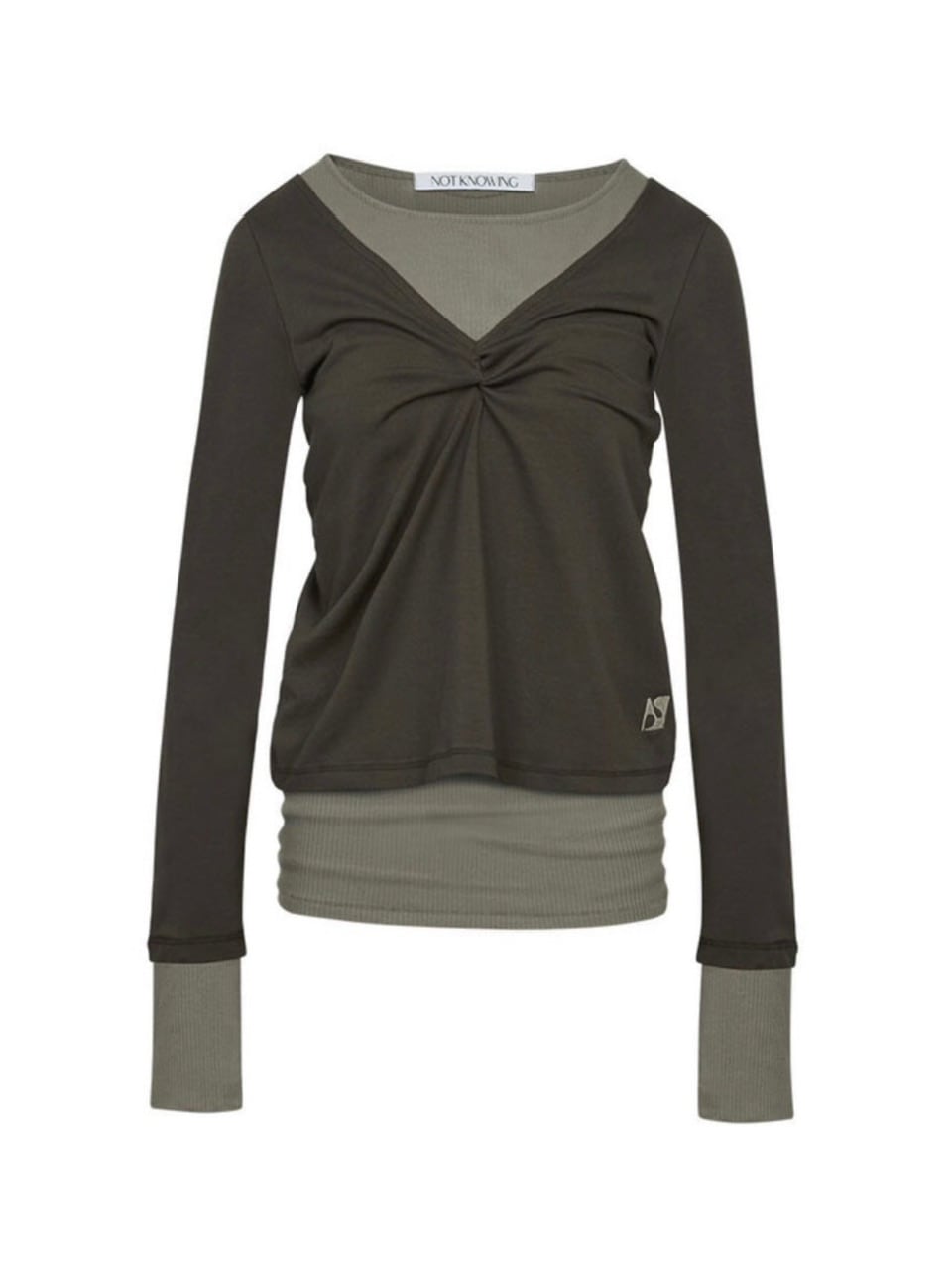 【NOT KNOWING】Back Strap Layered Top / 【ノットノーイング】バックストラップレイヤード長袖Tシャツ