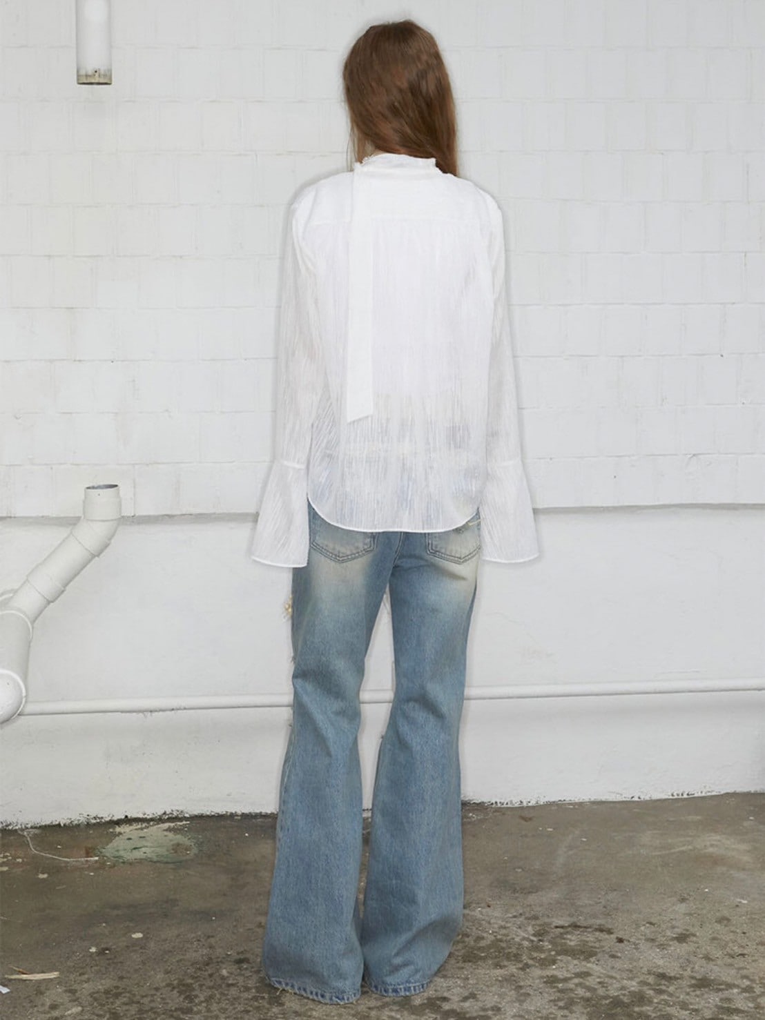 【NOT KNOWING】Destroyed Flared Jean