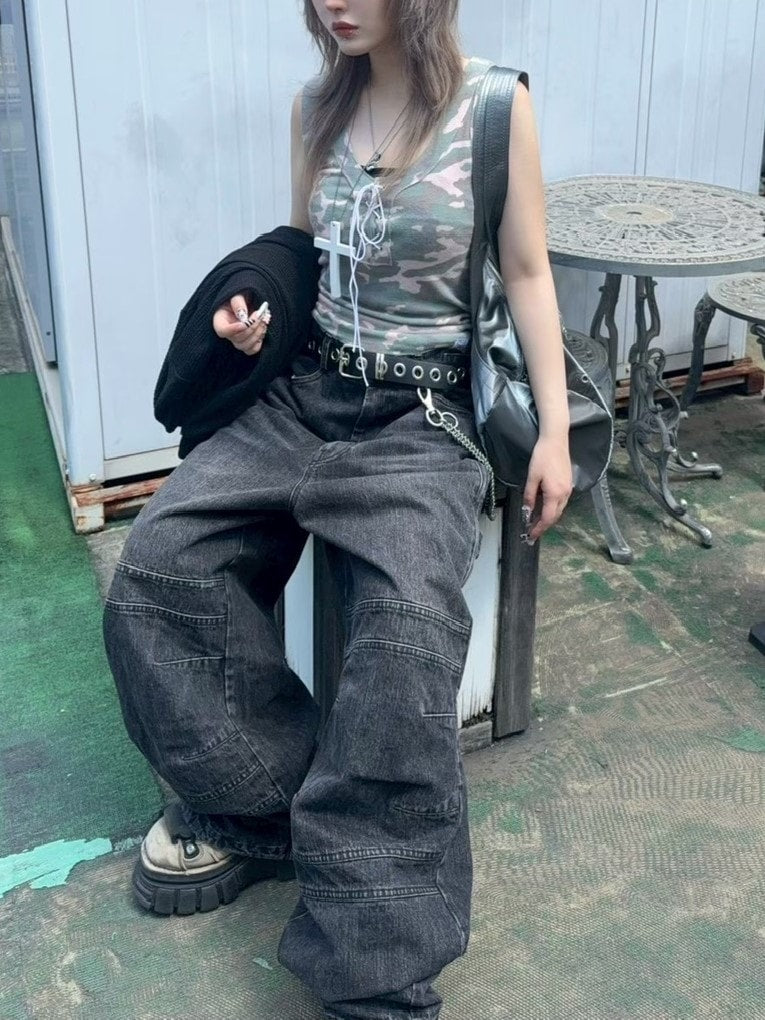 【roaringrad】WASHED DENIM CARPENTER PANTS