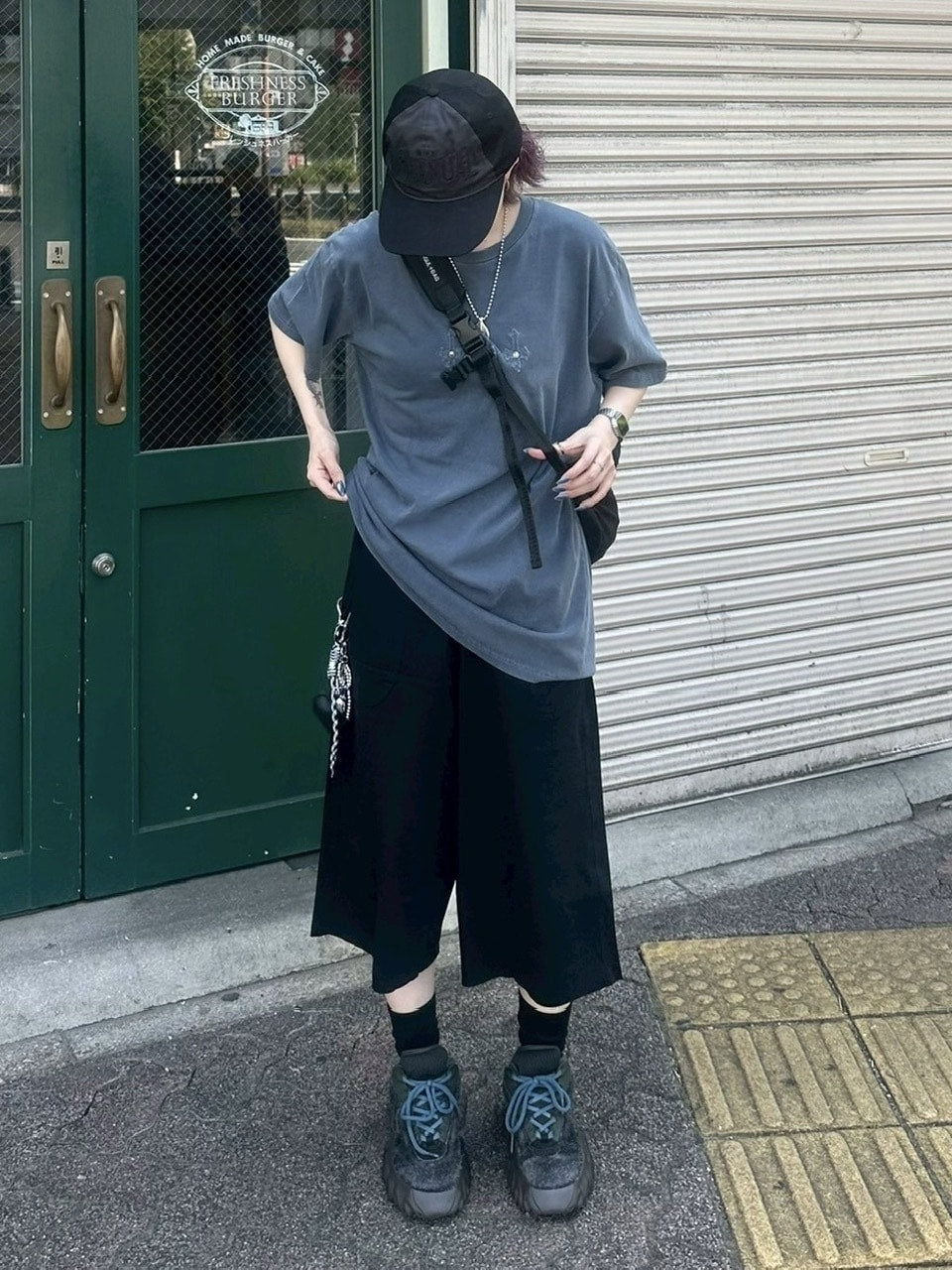 受注制【Chikashitsu +】pigment cross point t-shirt (2color) / 【チカシツプラス】ピグメントクロスポイント半袖Tシャツ