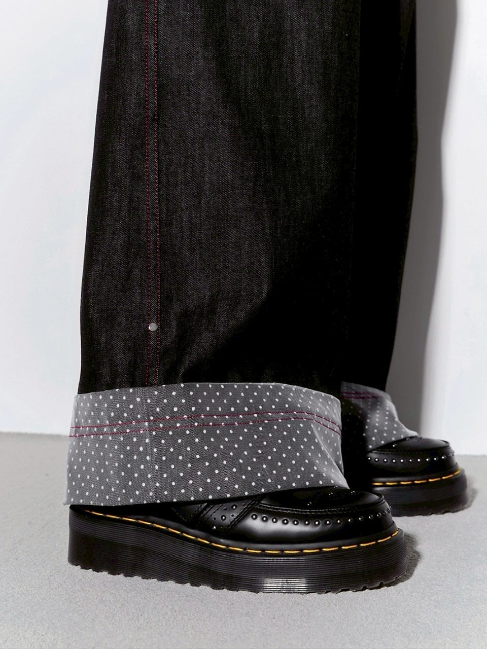 【CHERRYQUIRI】lace layered roll up denim / 【チェリーキュリー】レースレイヤードロールアップデニムパンツ