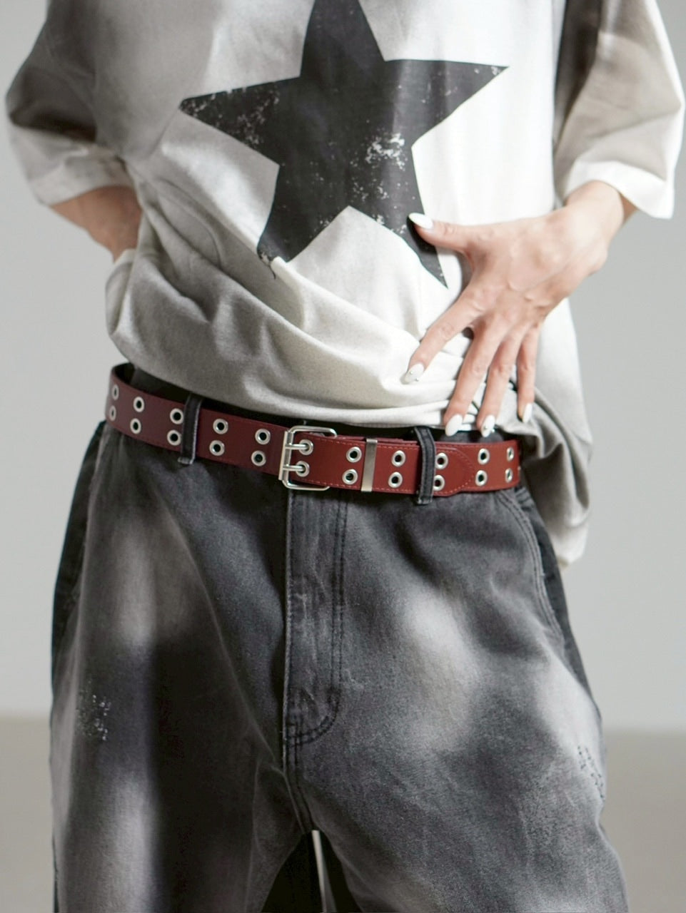 受注制【Chikashitsu +】eyelet belt (4color)