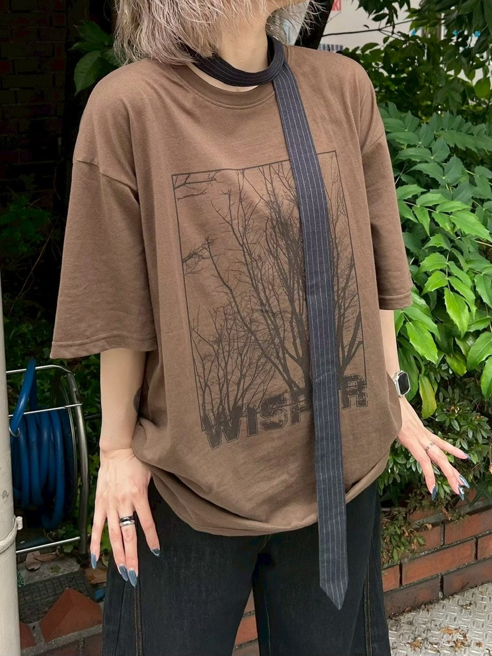 【Chikashitsu +】whisper tree t-shirt (3color) / 【チカシツプラス】ウィスパーツリープリント半袖Tシャツ