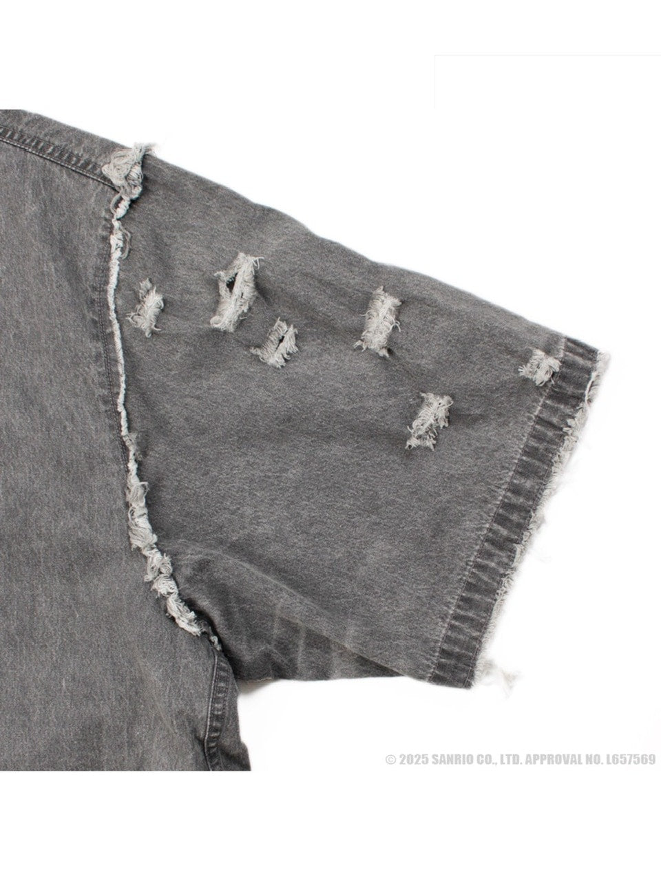 【GALFY×KUROMI】イルガルフィーボロボロデニム半袖BIGシャツ
