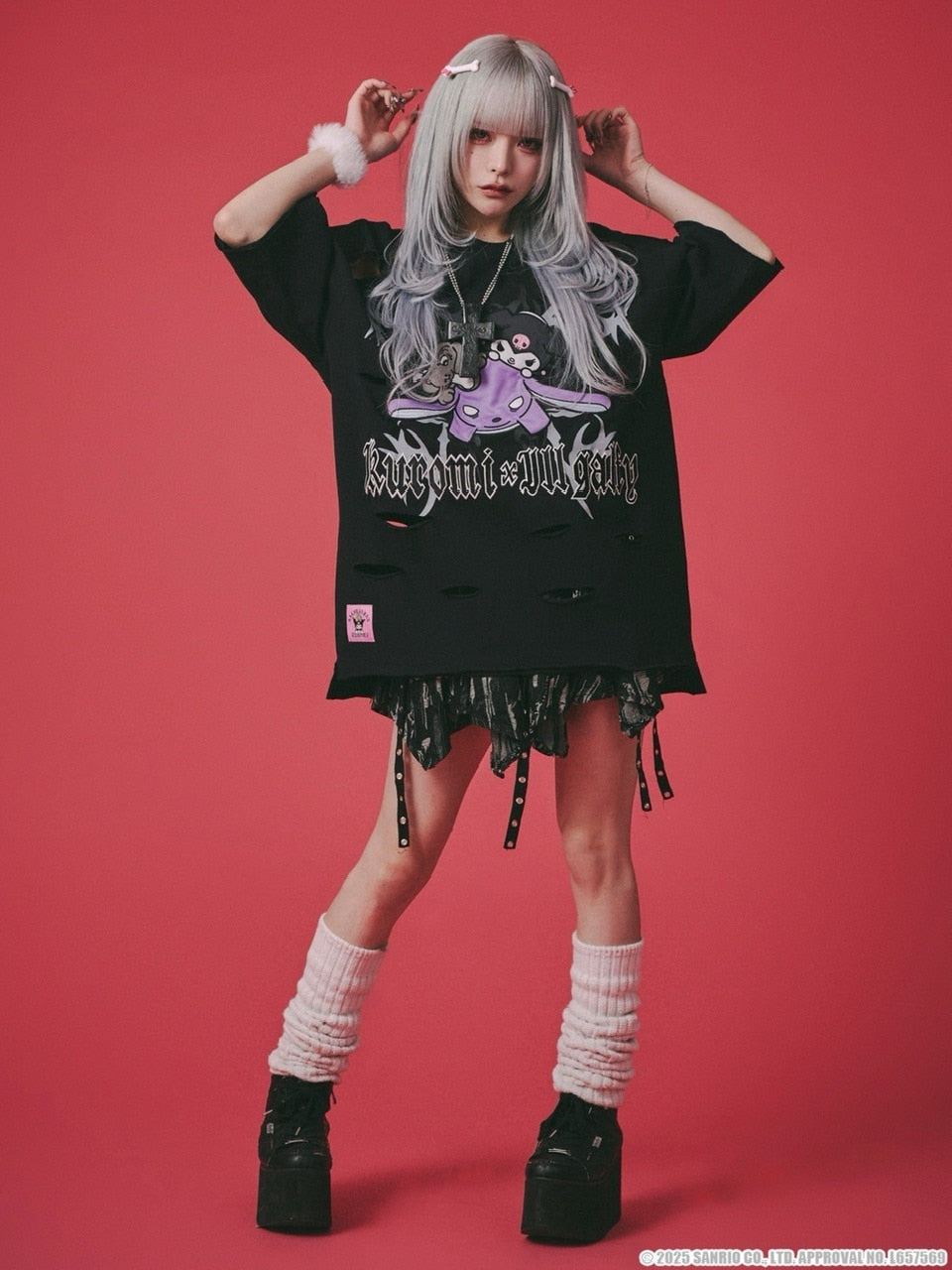 【GALFY×KUROMI】イルガルフィーボロボロ半袖TEE