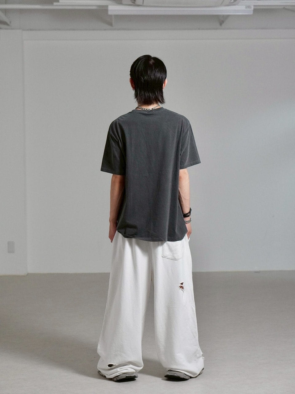 【Chikashitsu +】full length damage sweat pants / 【チカシツプラス】フルレングスダメージスウェットパンツ (3color)