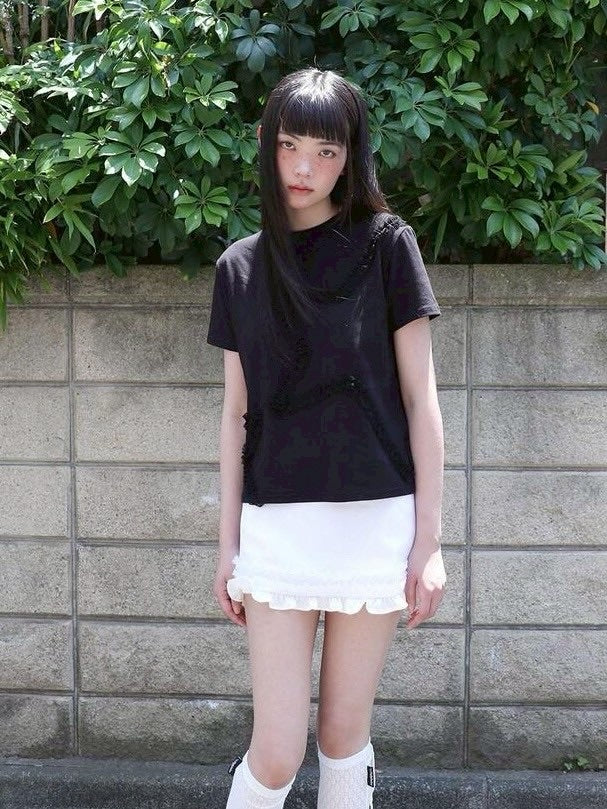 【Uglyshadow】 MESH STAR RUFFLE MINI SKIRT / 【アグリーシャドウ】メッシュスターラッフルミニスカート