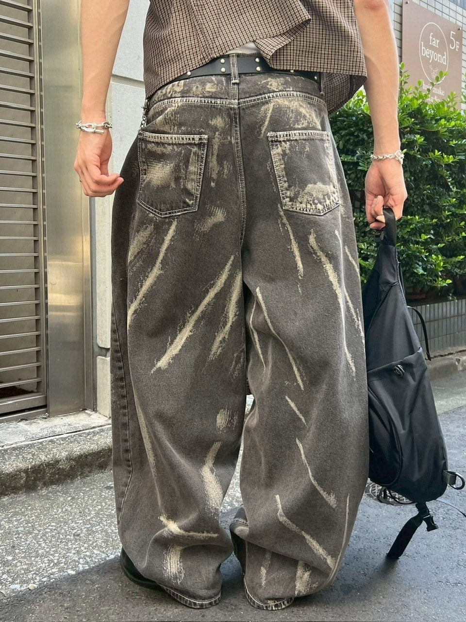 【Chikashitsu +】full painting wide denim pants / 【チカシツプラス】 フルペインティングワイドデニム
