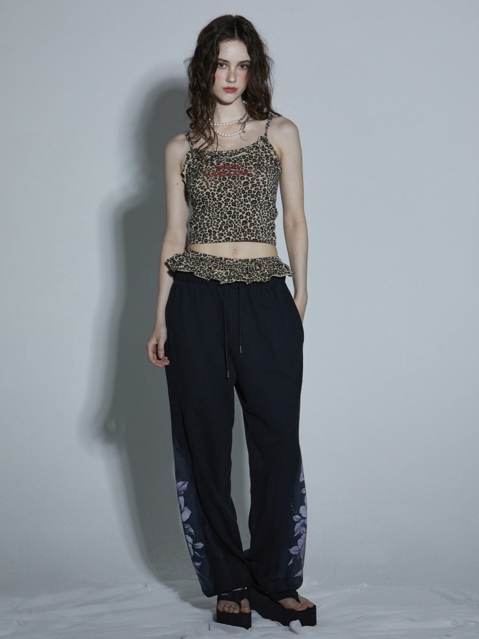 【GATELESS】 LEOPARD LOGO FRILL CAMISOLE / 【ゲートレス】レオパードロゴフリルキャミソール